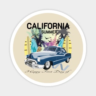 California Retro Surf Vintage classic Surfer Surfing Distressed T-Shirt Magnet